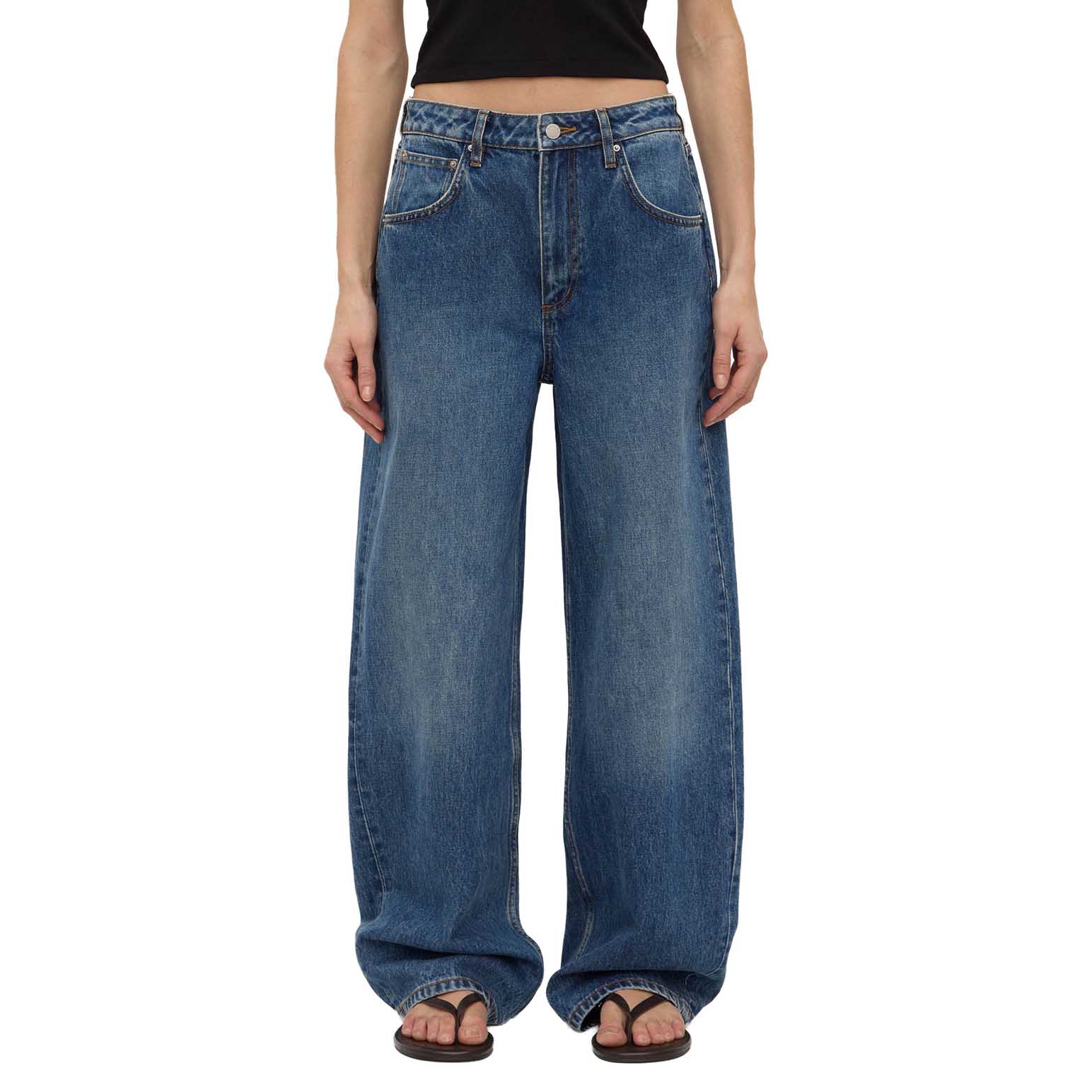 Assembly Label Low Curve Mid Rise Jean Mid Blue